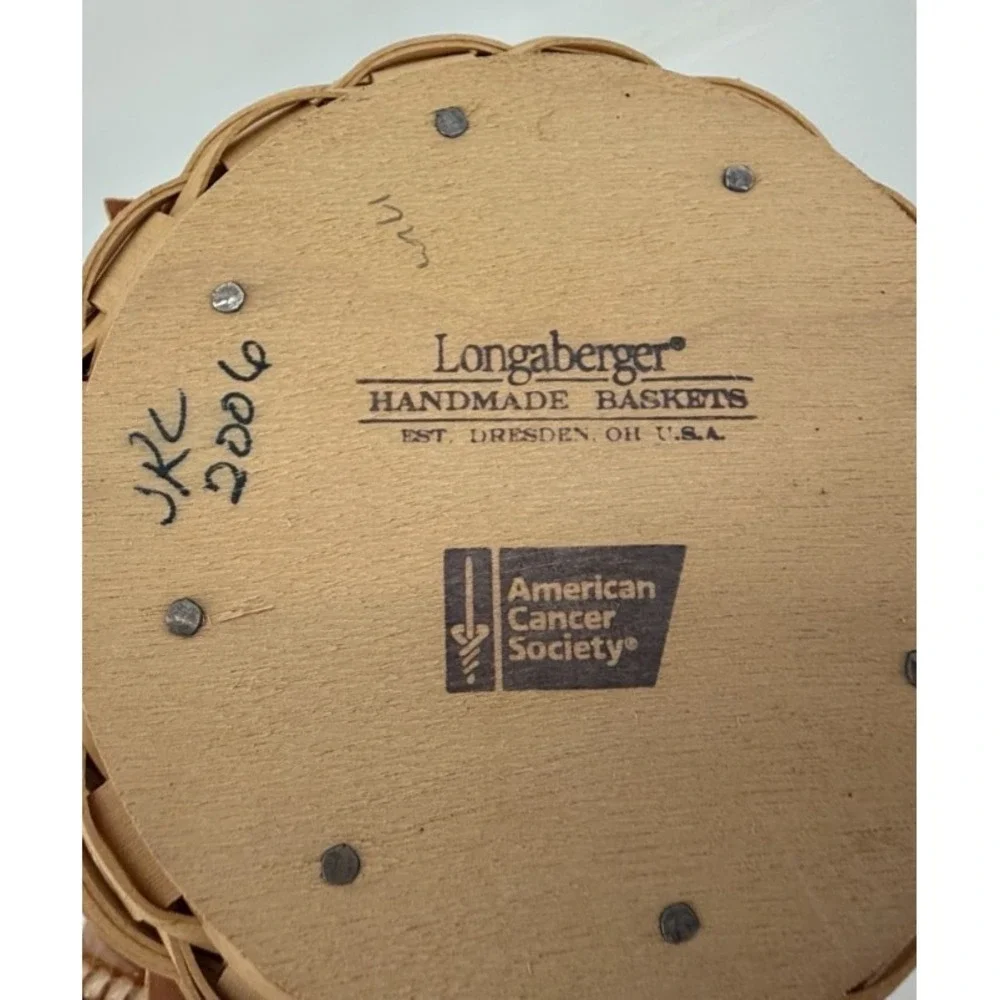 Longaberger American Cancer Society Hope Basket Pink Ribbon‎ Lid Protector Liner